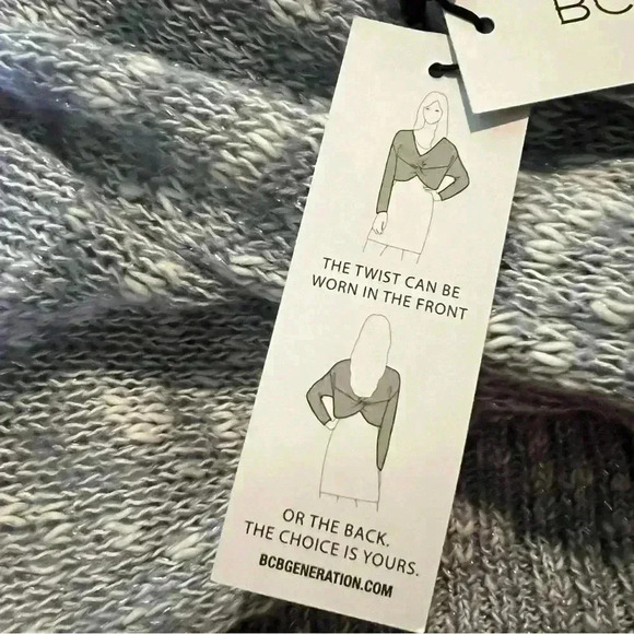 NWT BCBGeneration Women's Eventide Twist Hem V-Neck Crop Sweater Size multiple - Picture 7 of 10